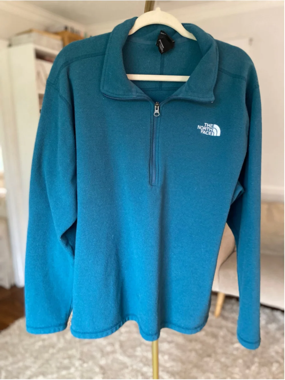 The North Face Fleece Pullover XXL Teal Quarter Zip Outdoor Gorpcore Hiking Ski